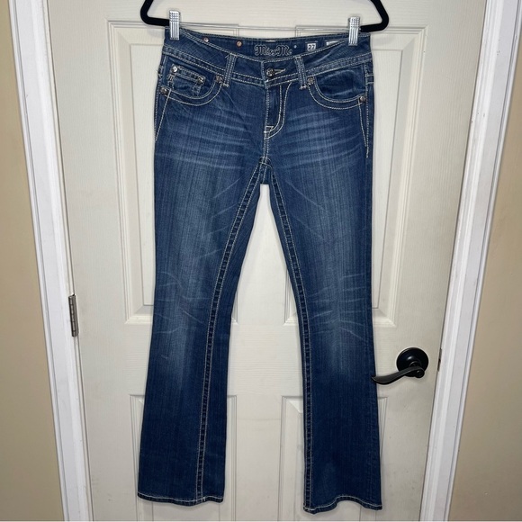 Miss Me Denim - Miss Me Shine On Boot JP5645B Flap Pockets Embellished Jeans Sz 27